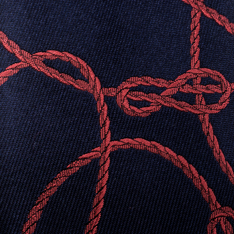 

Gucci Vintage Navy Blue Rope Pattern Silk Jacquard Tie