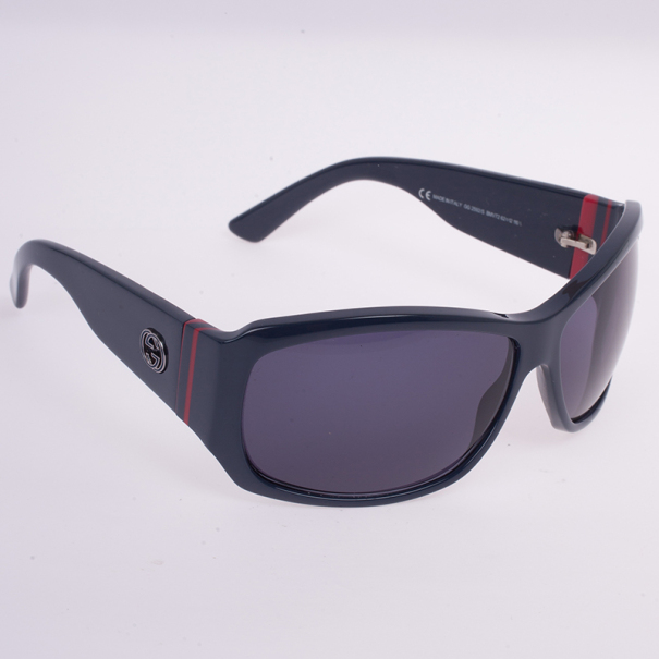 مملوكة مسبقًا Gucci Navy GG Web Detail Sunglasses