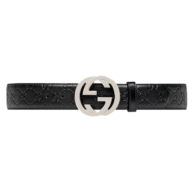 Pre Owned Gucci Black Guccissima Leather Belt Size 100CM