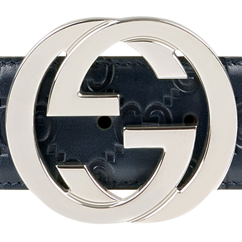 

Gucci Blue Guccissima Leather Belt Size