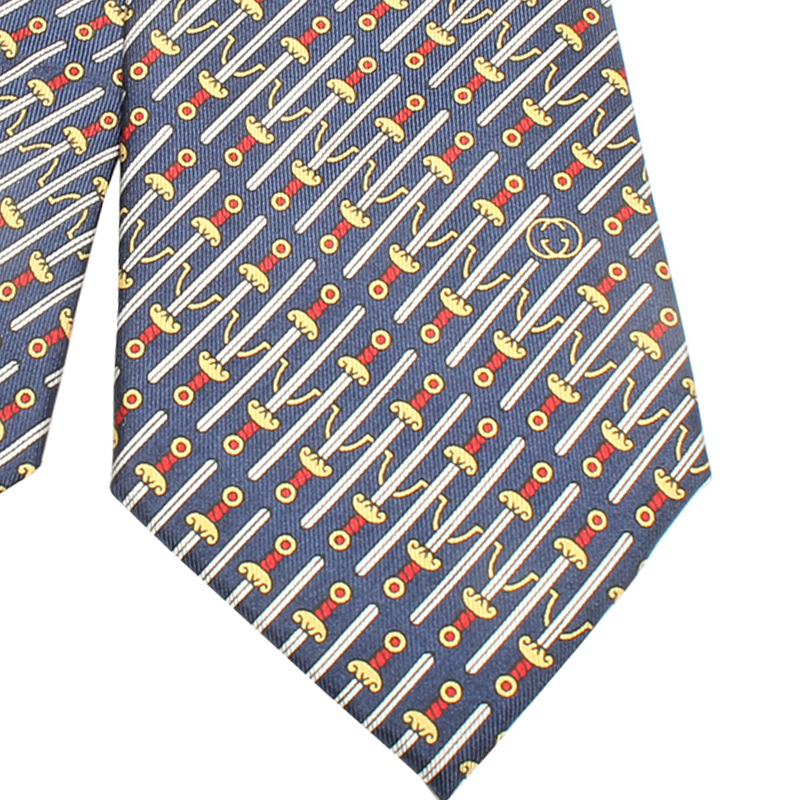 

Gucci Light Blue Printed Silk Tie