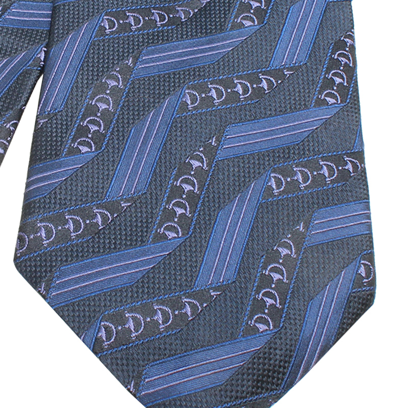 

Gucci Blue/Black Printed Silk Tie