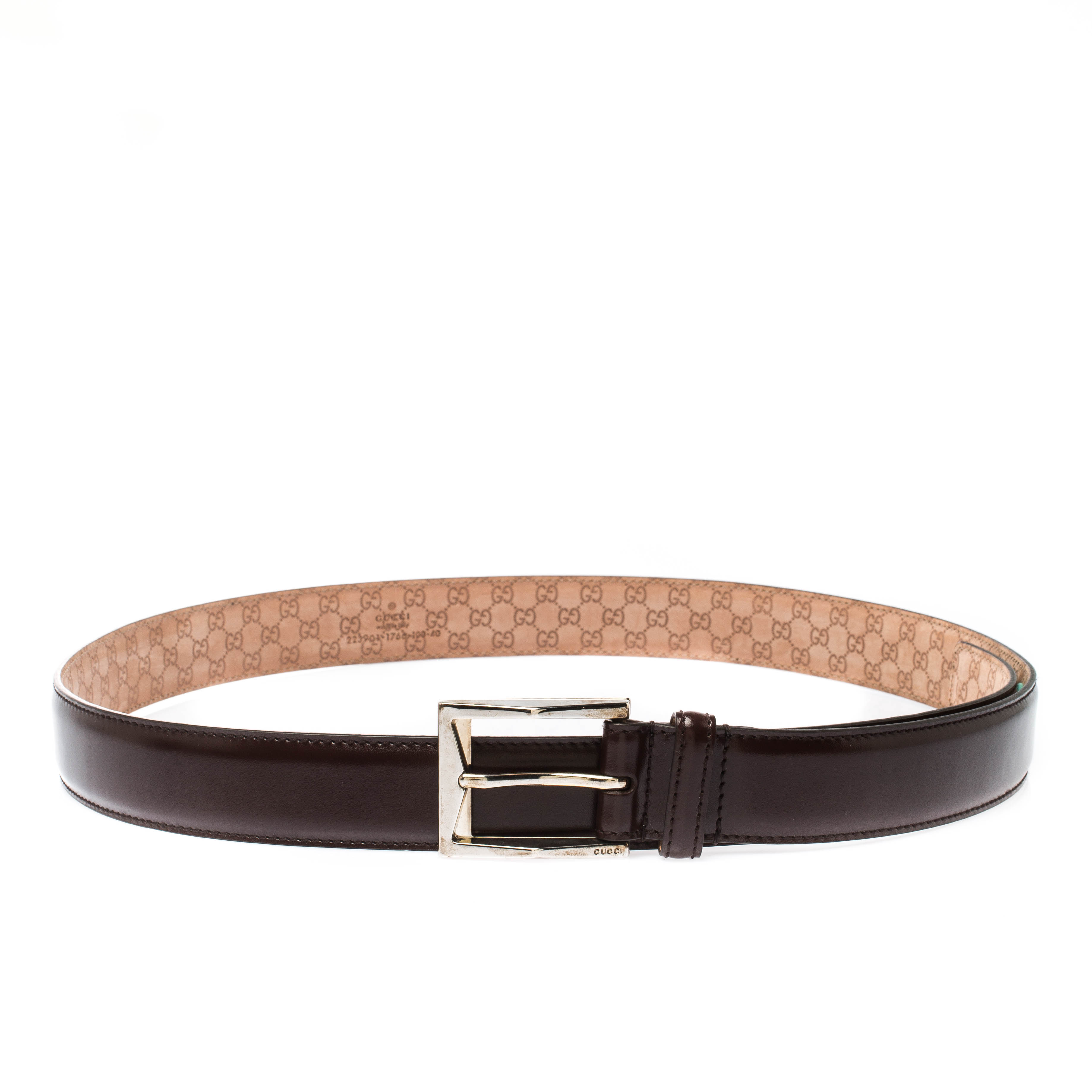 Gucci Brown Leather Buckle Belt 100CM Gucci | TLC