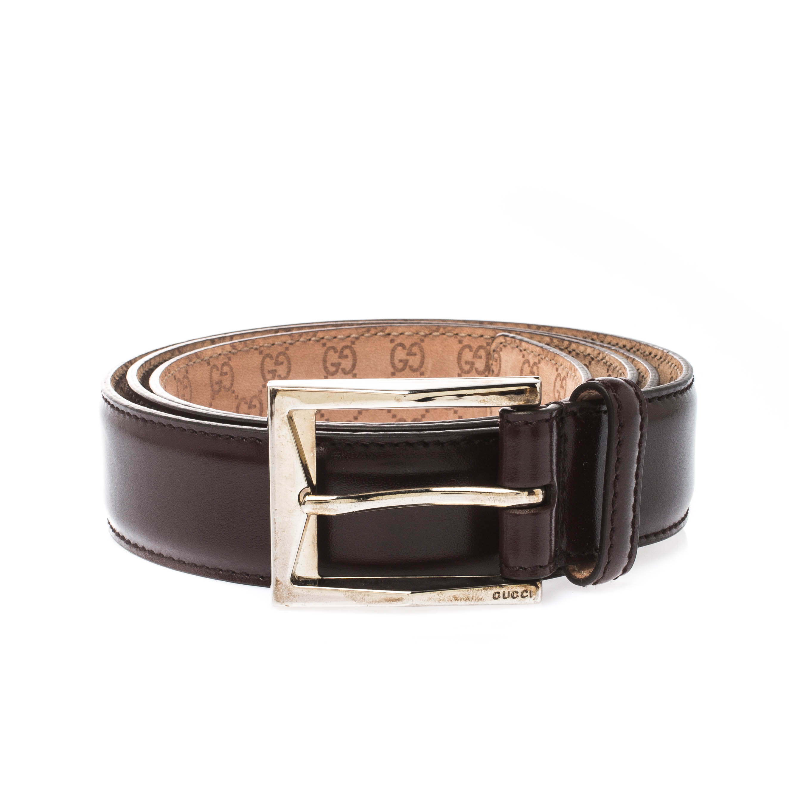 

Gucci Brown Leather Buckle Belt