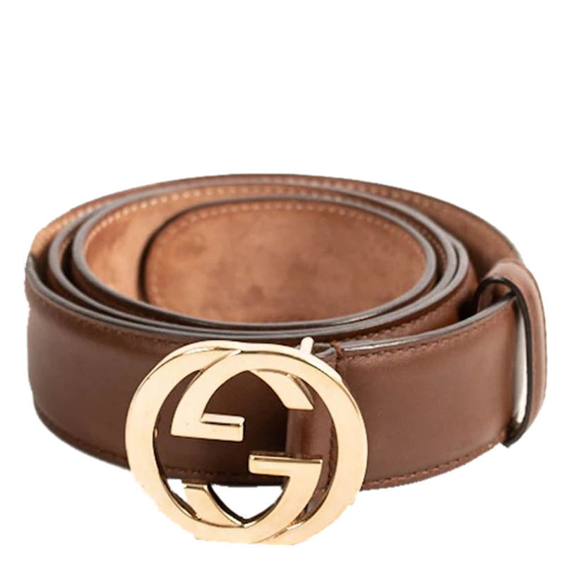 

Gucci Brown Leather Gg Interlocking Belt