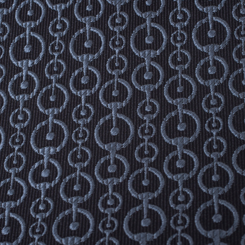 

Gucci Blue Horesbit Patterned Jacquard Silk Tie