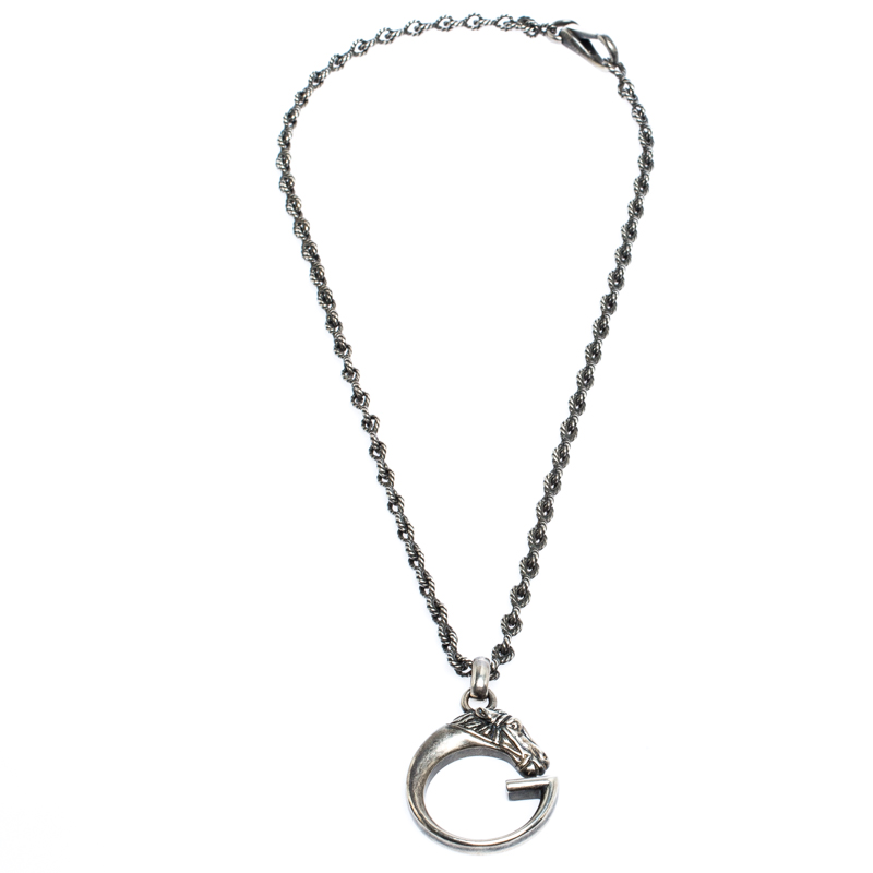 

Gucci G Horse-head Silver Pendant Necklace