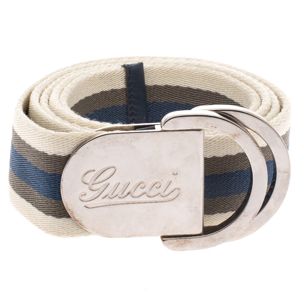

Gucci Tricolor Fabric Web Belt, Multicolor