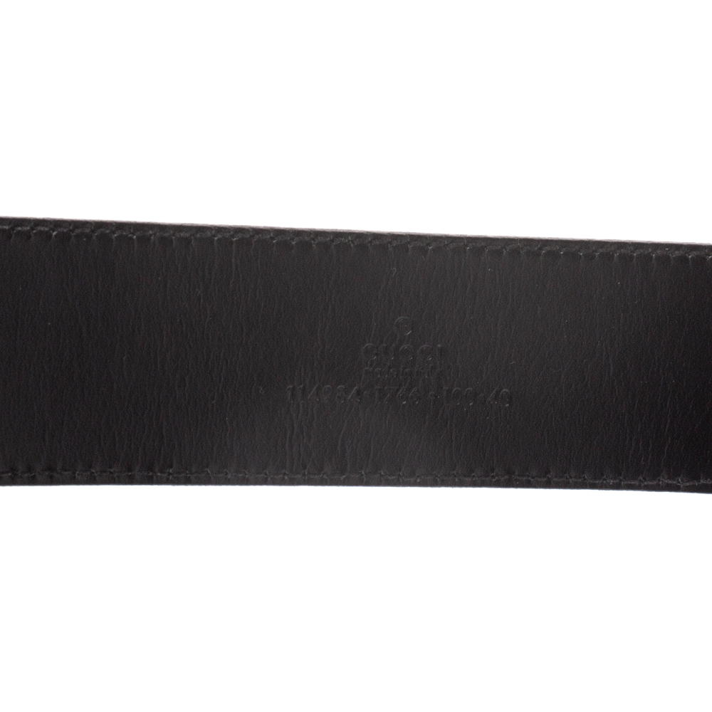 Gg buckle leather belt Gucci Black size 100 cm in Leather - 37317693