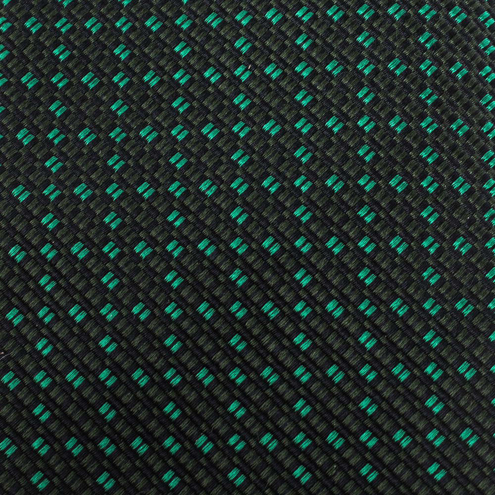 

Gucci Two Tone Grid Pattern Silk Jacquard Tie, Green