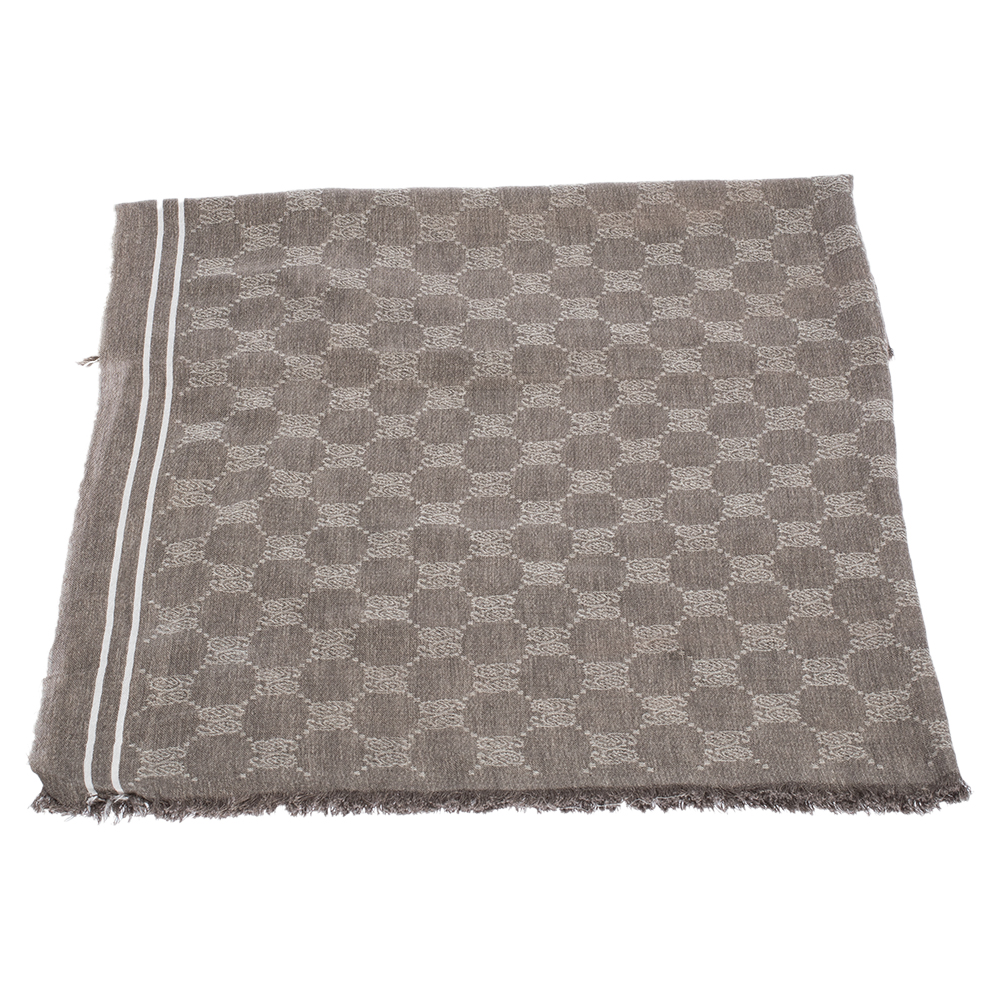 

Gucci Brown GG Guccissima Monogram Cotton Scarf