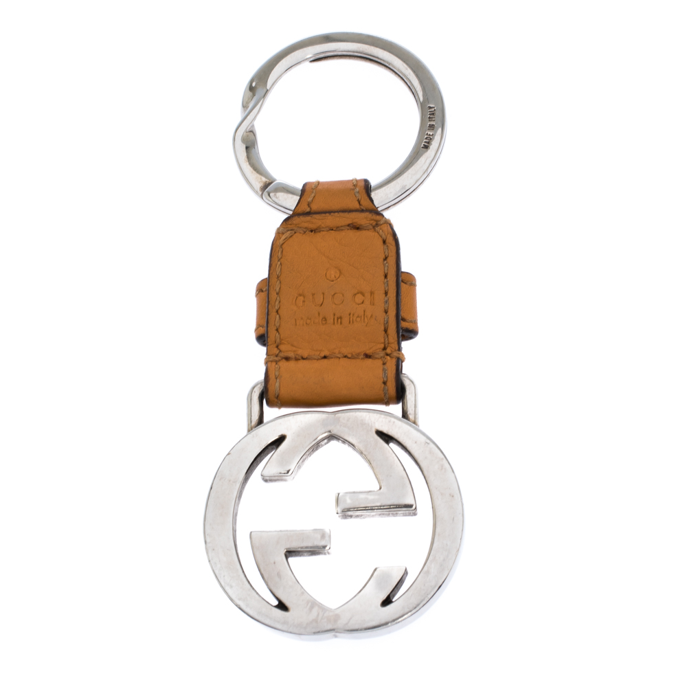 

Gucci Tan Leather Double G Keyring