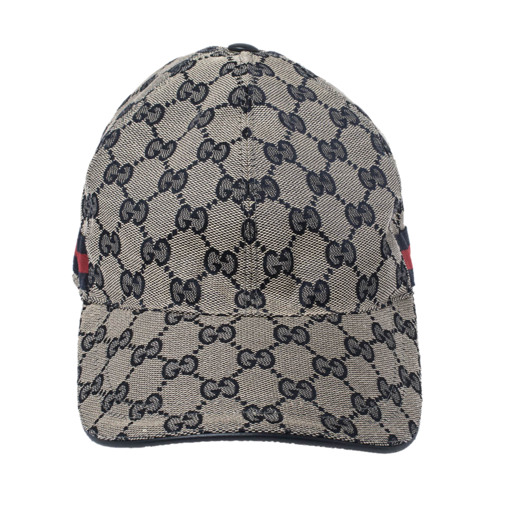 

Gucci Bicolor GG Canvas Web Stripe Baseball Cap, Blue