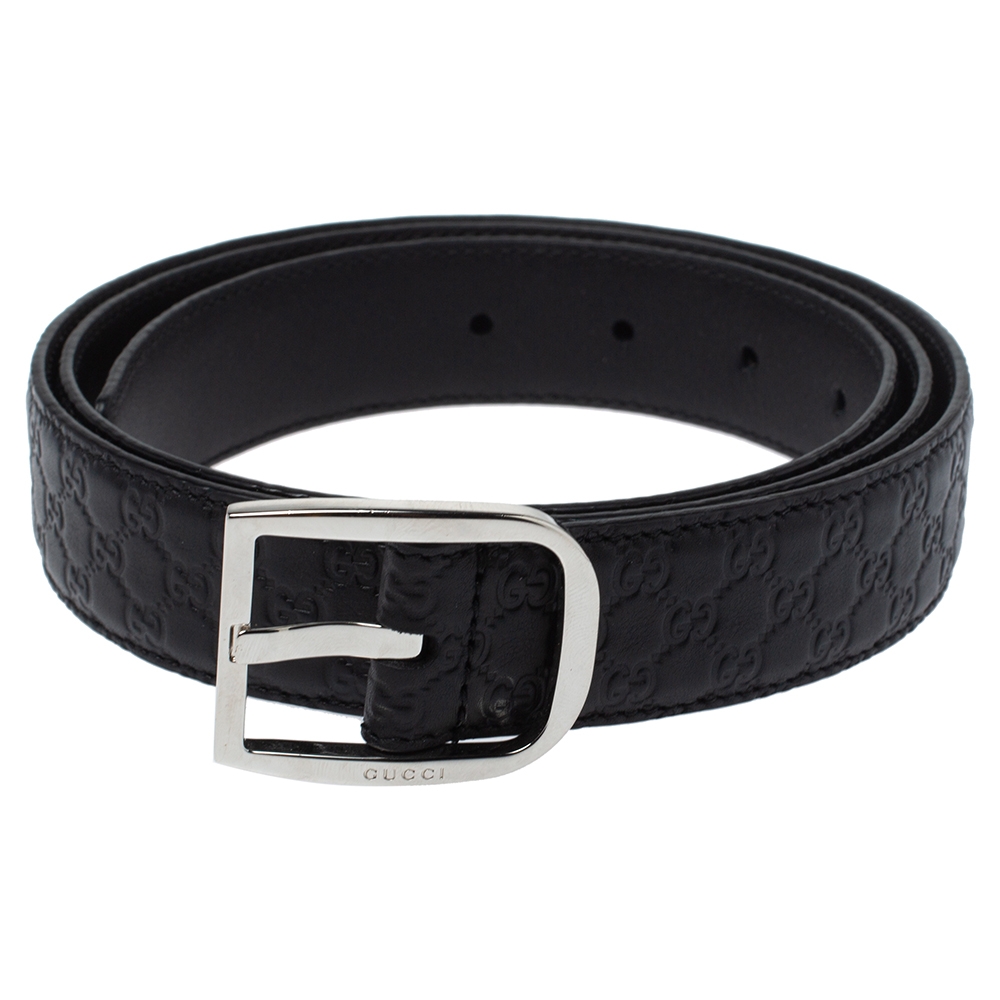 

Gucci Black Microguccissima Leather Belt Size