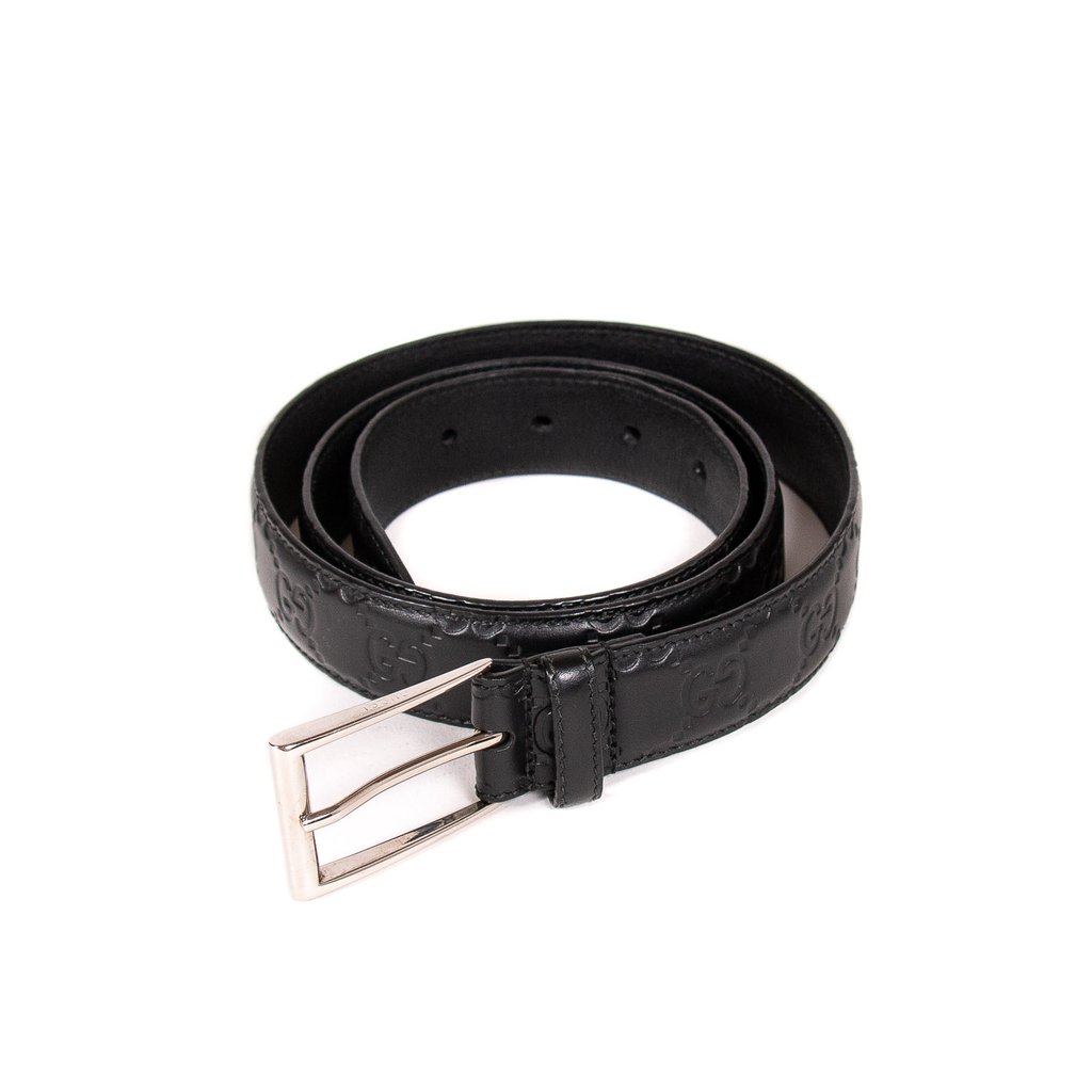 

Gucci Black Leather Guccissima Belt Size