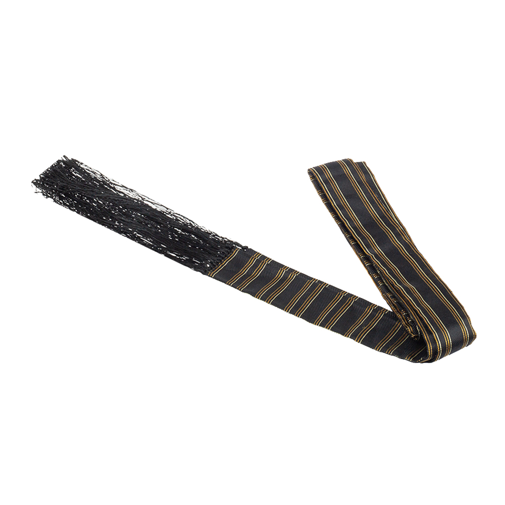 

Gucci Black Striped Silk Fringed Scarf
