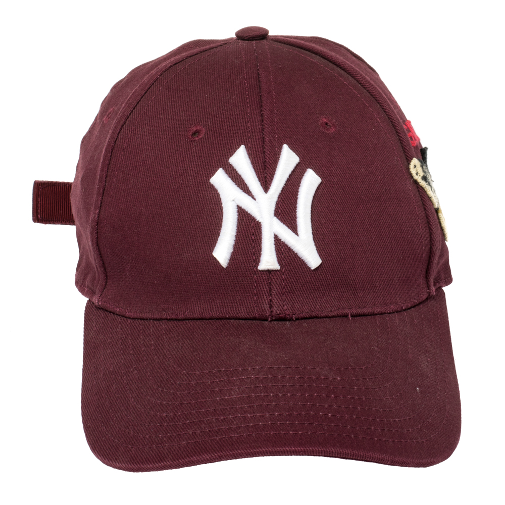 

Gucci Burgundy Butterfly Appliqued NY Yankees Patch Baseball Cap