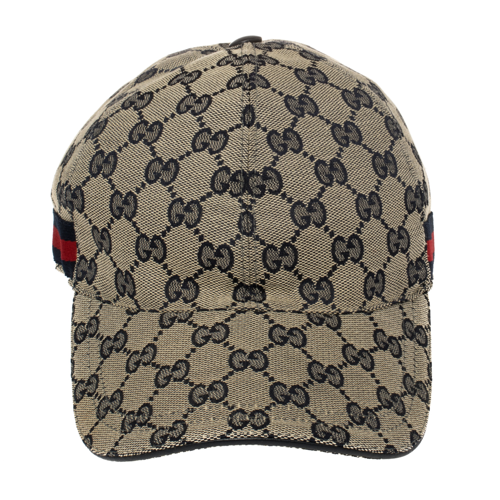

Gucci Beige Guccissima Canvas Web Detail Baseball Cap