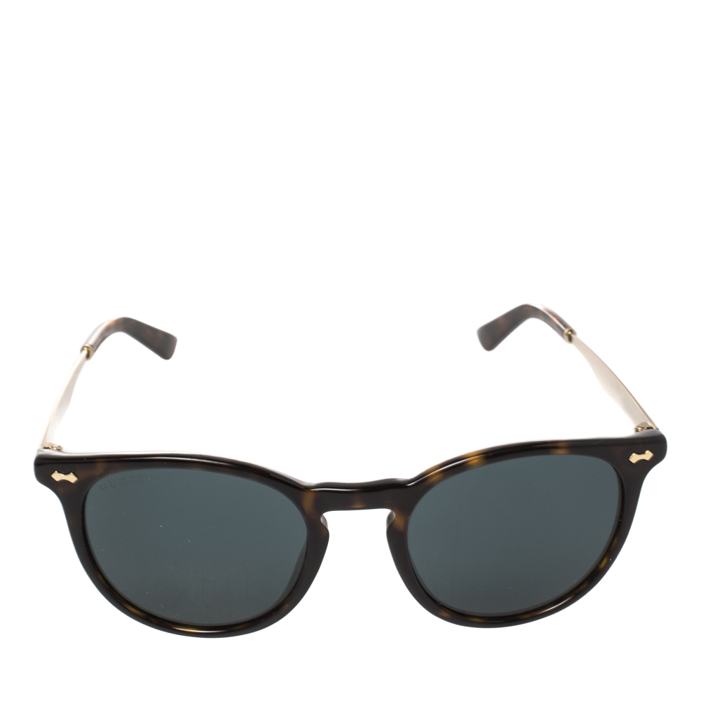 

Gucci Brown Havana/ Petrol Blue GG 1127/S Round Sunglasses