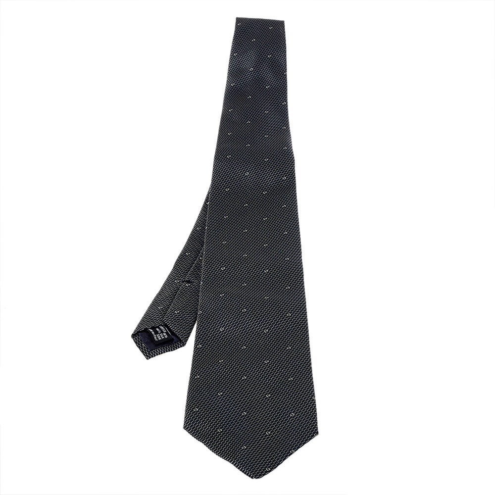 Pre-owned Gucci Navy Blue G Pattern Silk Traditional Tie