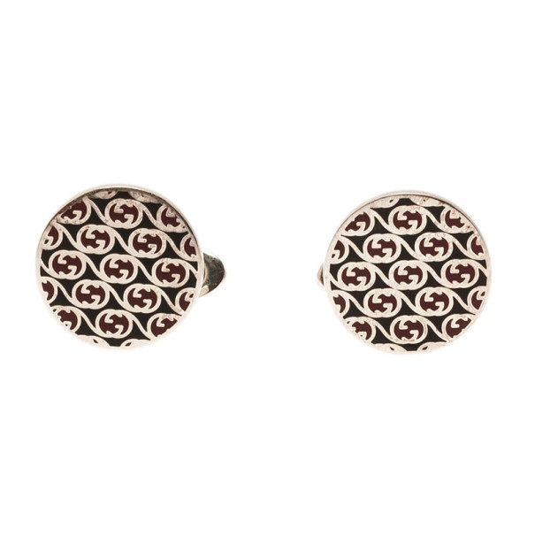 Pre Owned Gucci GG Sterling Silver Cufflinks