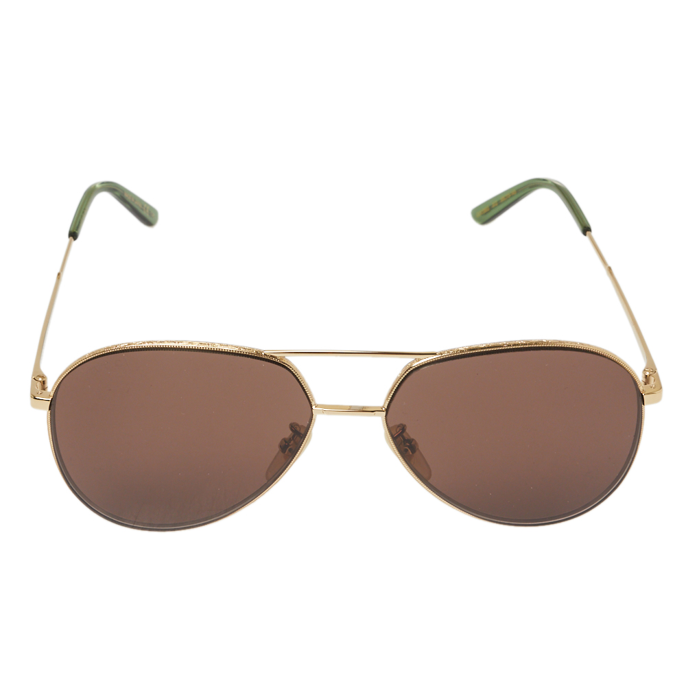 

Gucci Gold Tone/Brown GG0356S Aviator Sunglasses