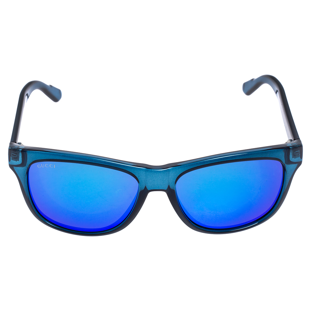 

Gucci Blue Acetate GG 3709/S Bio Based Mirror Wayfarer Sunglasses
