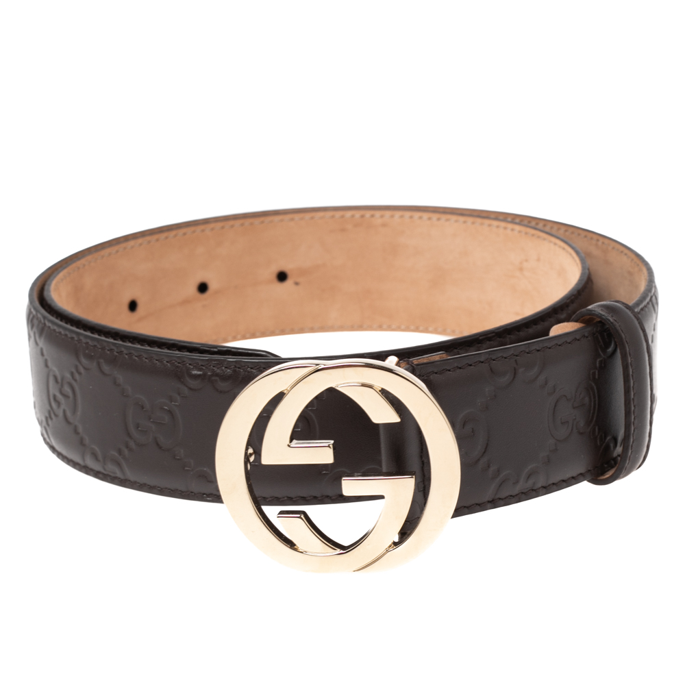 

Gucci Dark Brown Guccissima Leather Interlocking G Belt