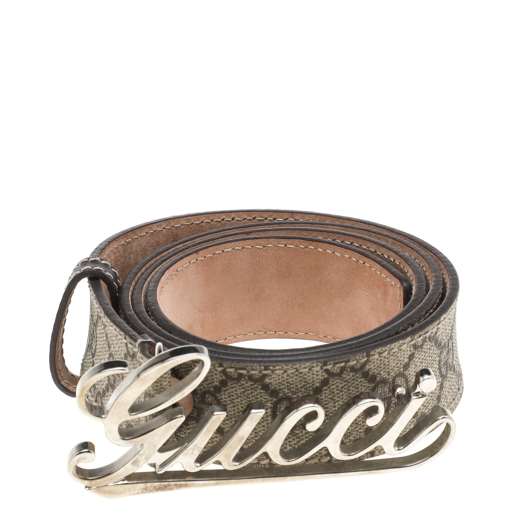 

Gucci Beige/Brown GG Supreme Canvas Belt