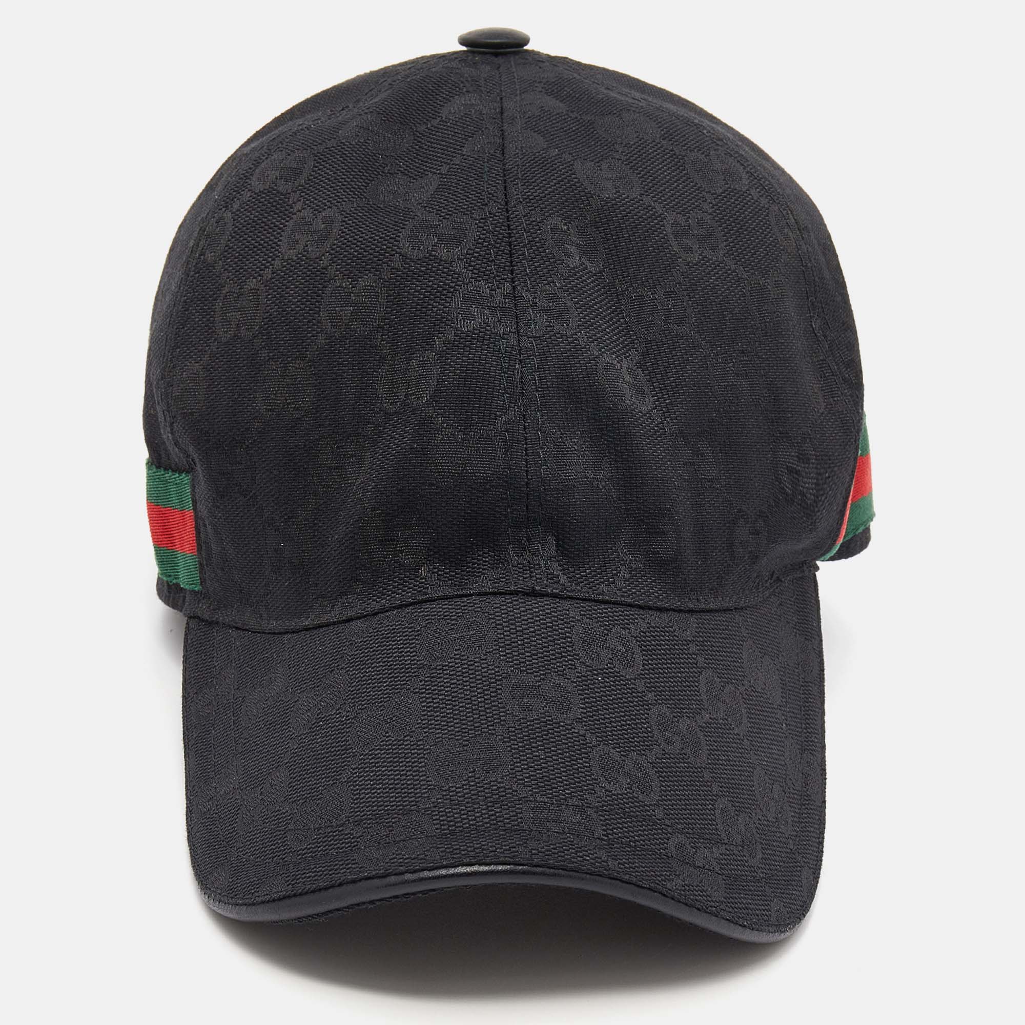 

Gucci Black GG Canvas Web Stripe Baseball Cap