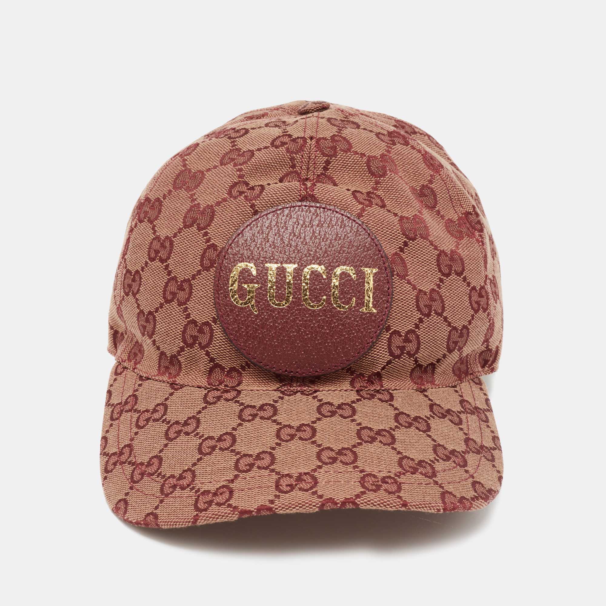 

Gucci Brown/Burgundy GG Canvas and Leather Baseball Cap