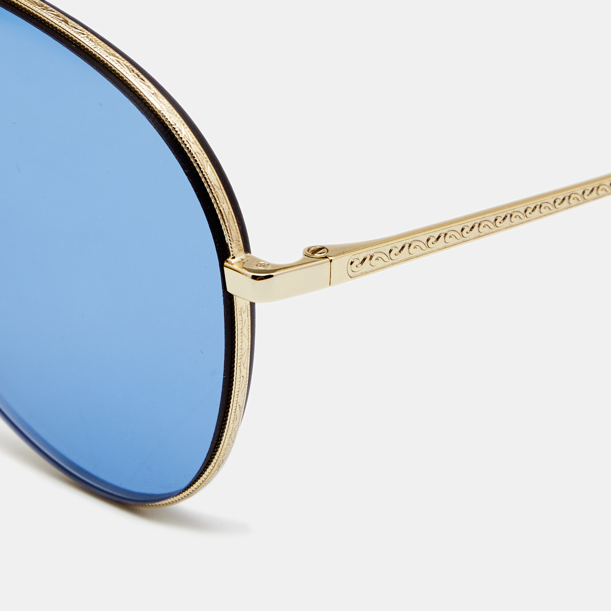 

Gucci Gold Tone/Blue GG0356S Aviator Sunglasses