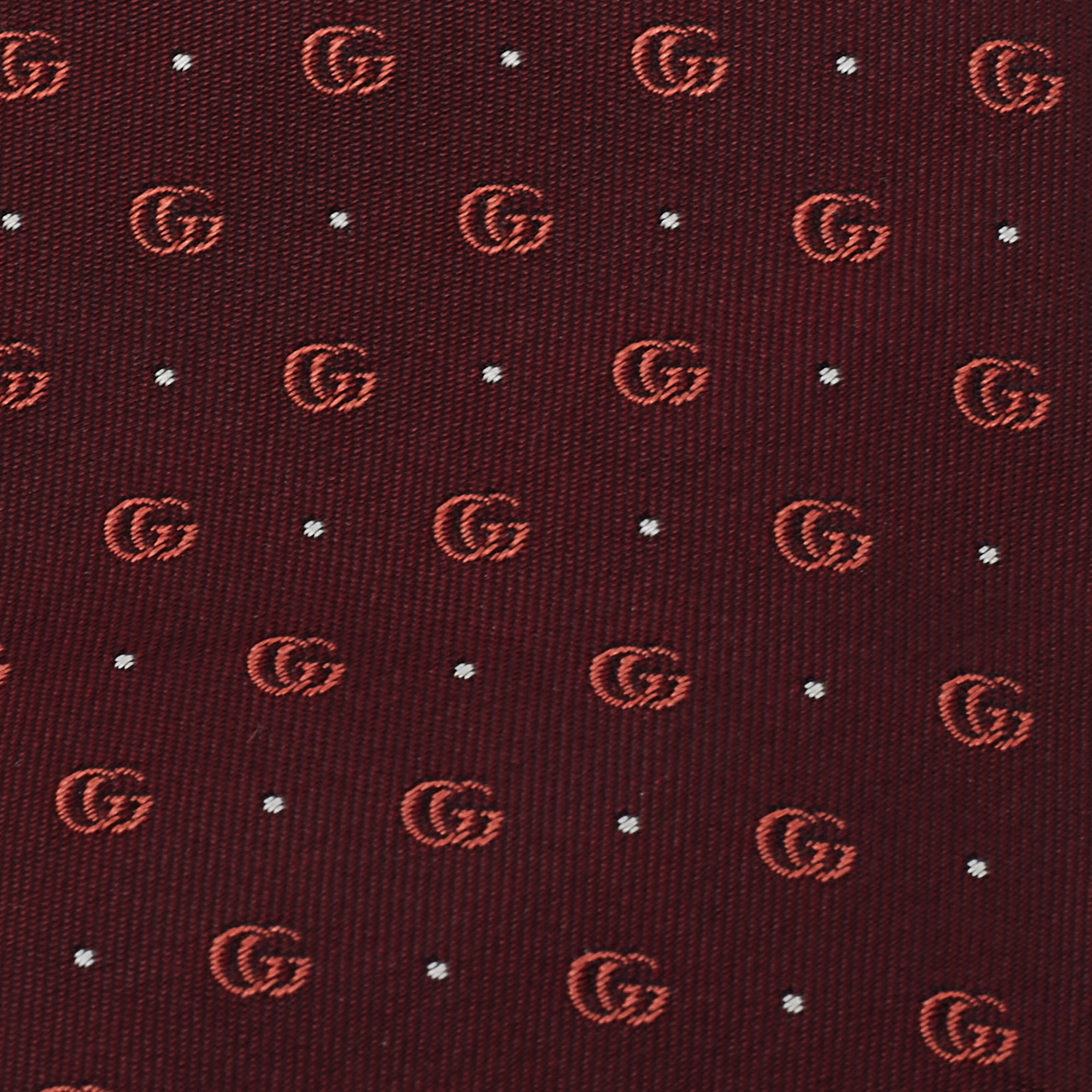 

Gucci Burgundy Logo Pattern Jacquard Silk Tie