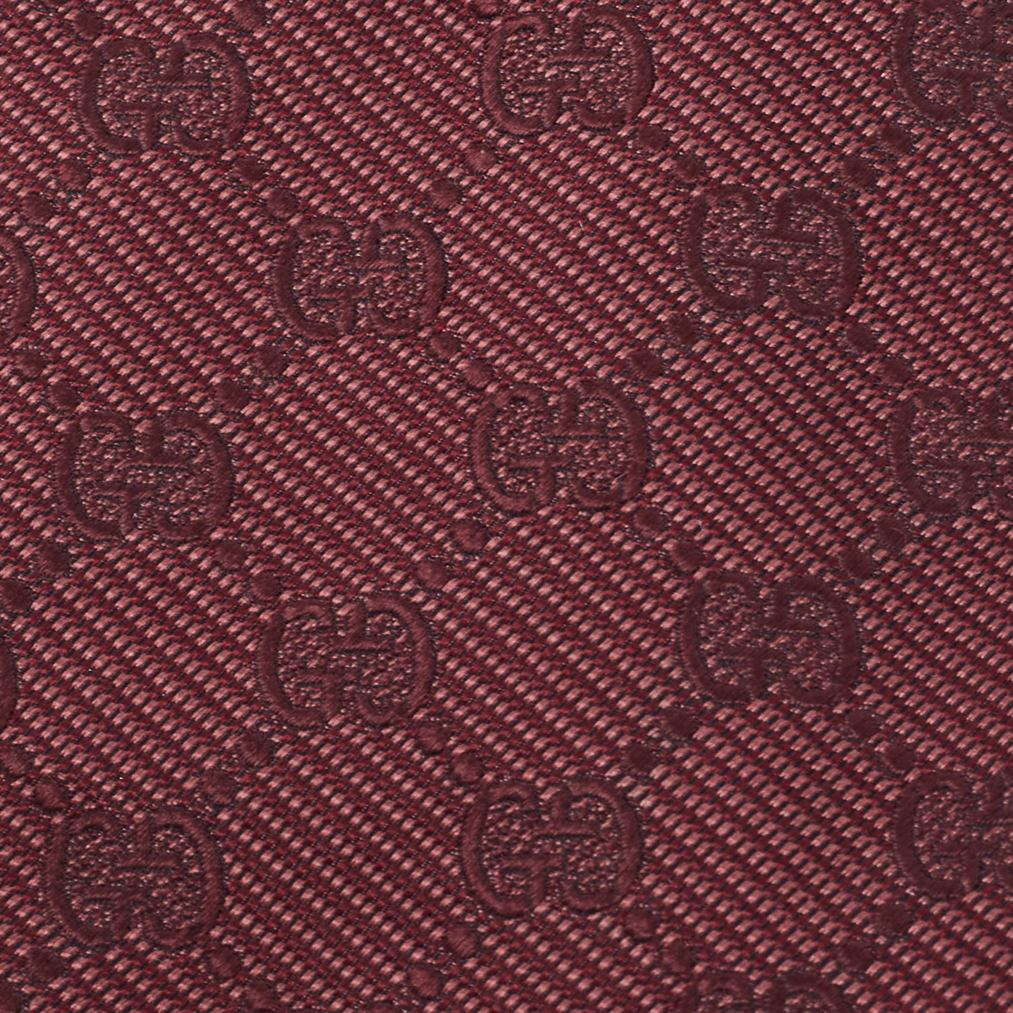 

Gucci Burgundy GG Monogram Jacquard Silk Tie