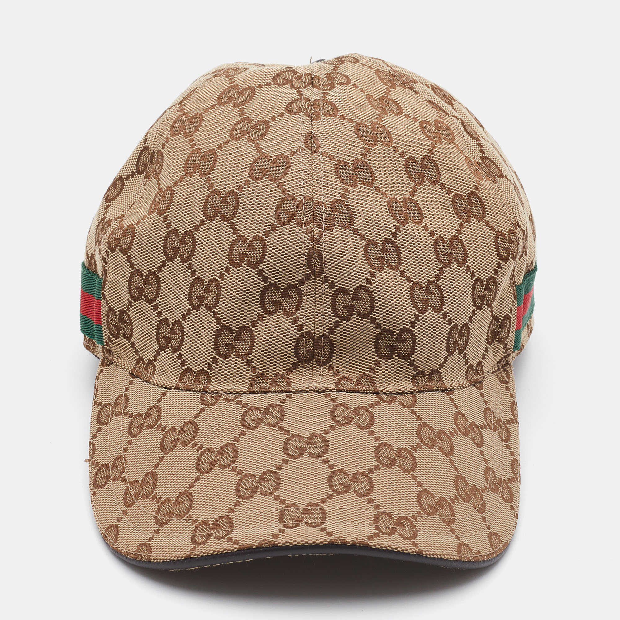 

Gucci Beige Guccissima Canvas Web Detail Baseball Cap