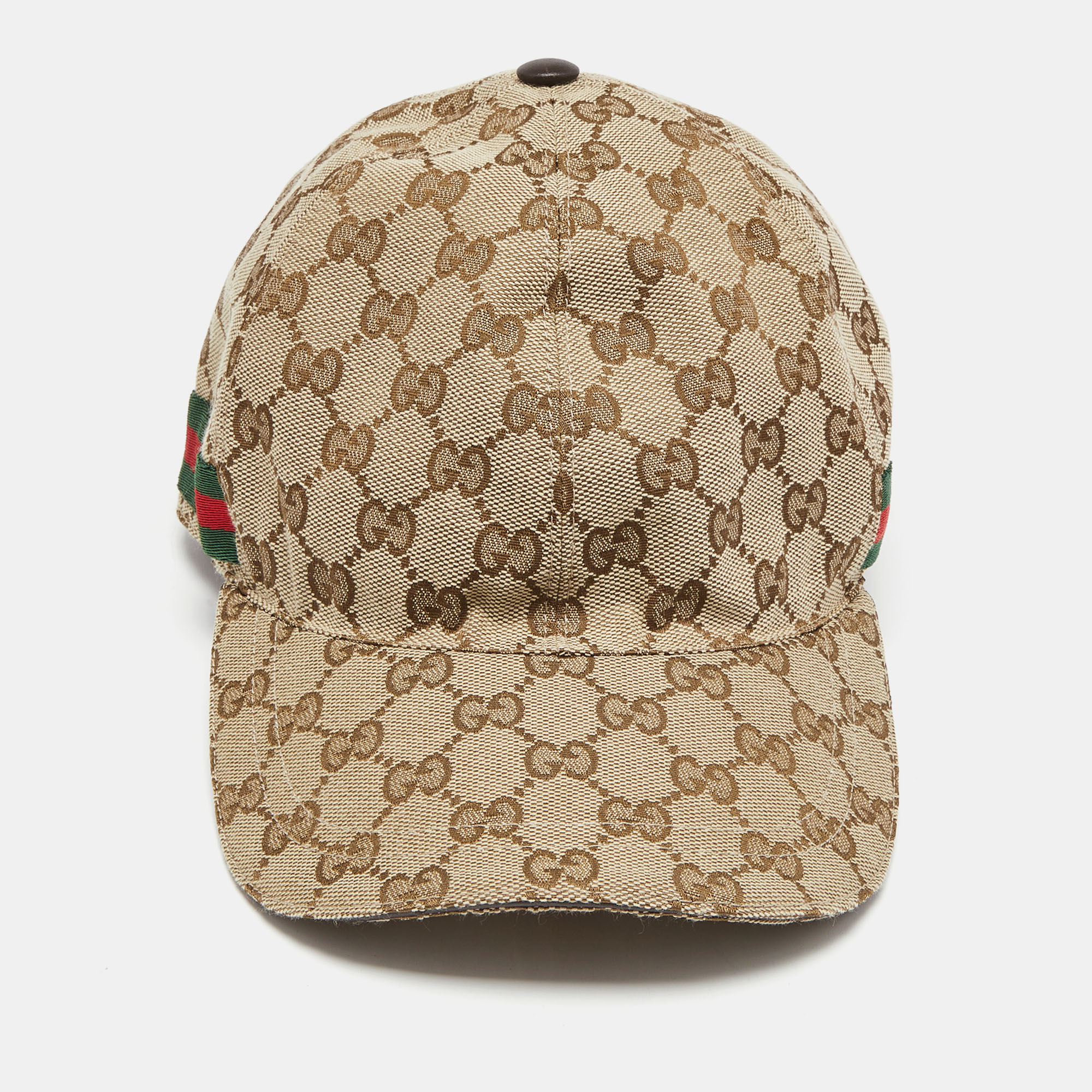 

Gucci Beige/Ebony Web Detail Original GG Canvas Baseball Hat