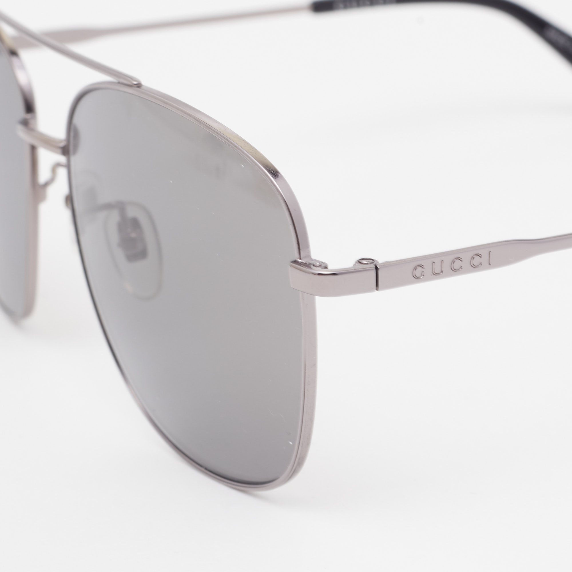 

Gucci Gun Metal Tone/Grey GG0410SK Aviator Sunglasses