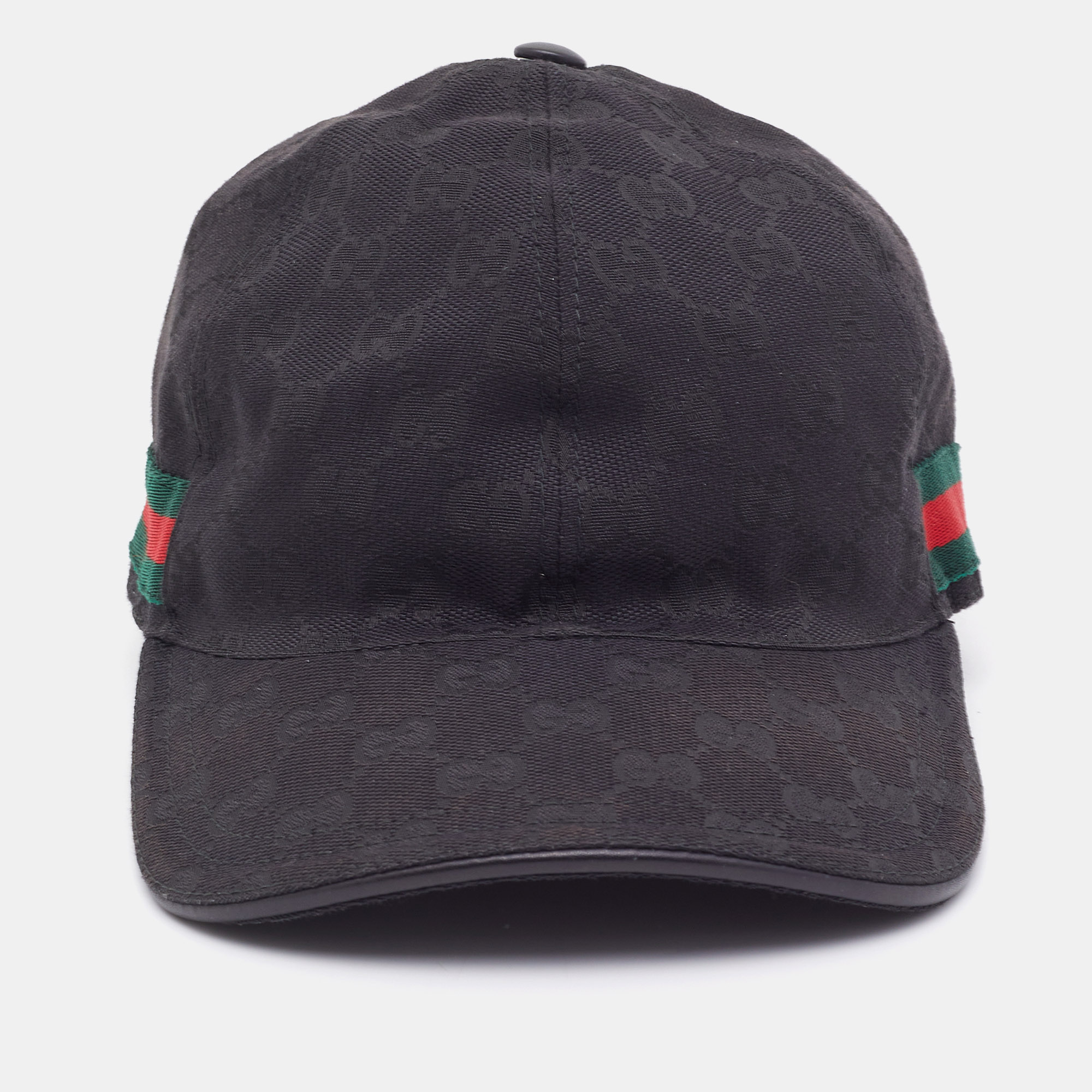 

Gucci Black GG Supreme Web Detail Cotton Blend Baseball Cap