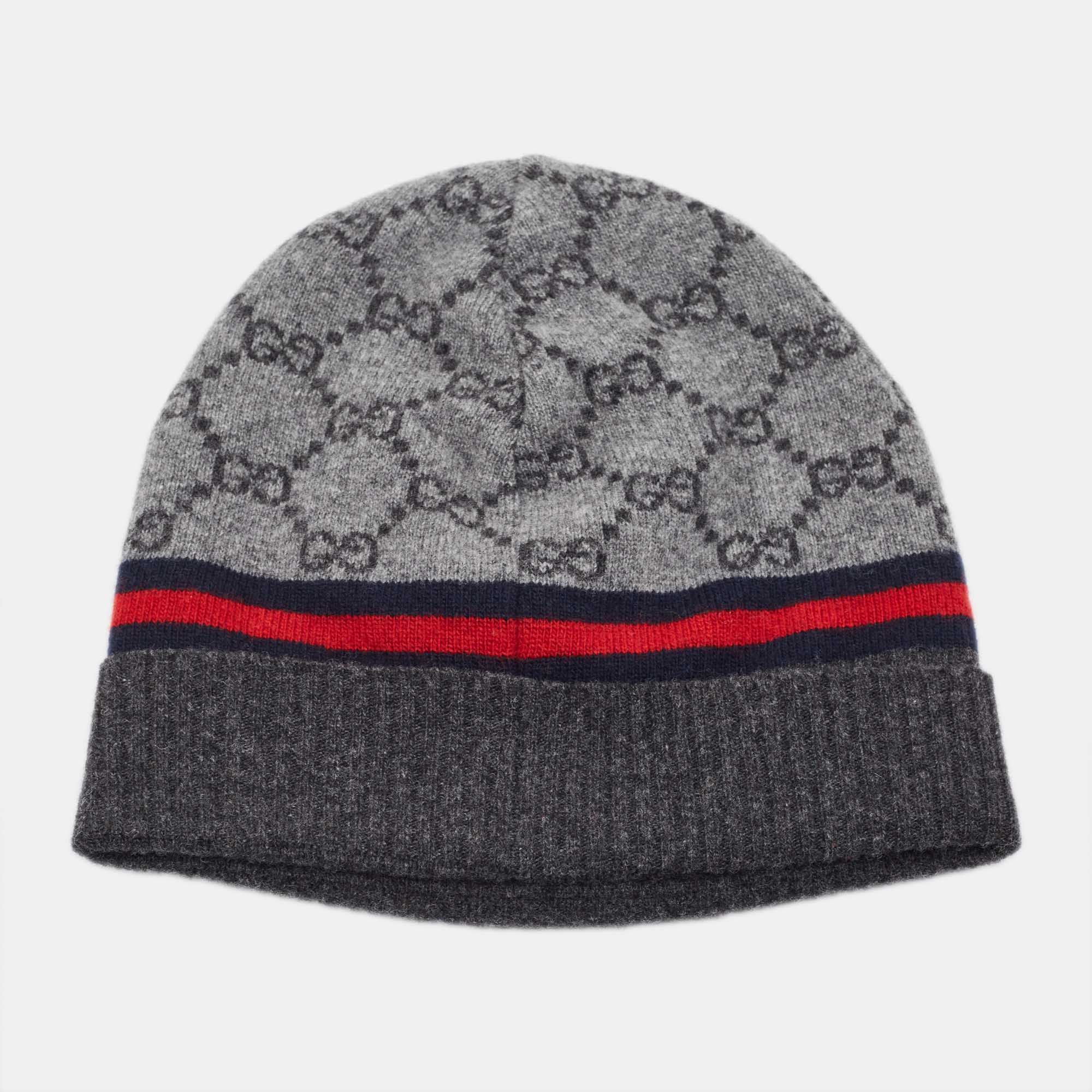 

Gucci Grey Wool & Cashmere Jacquard Beanie