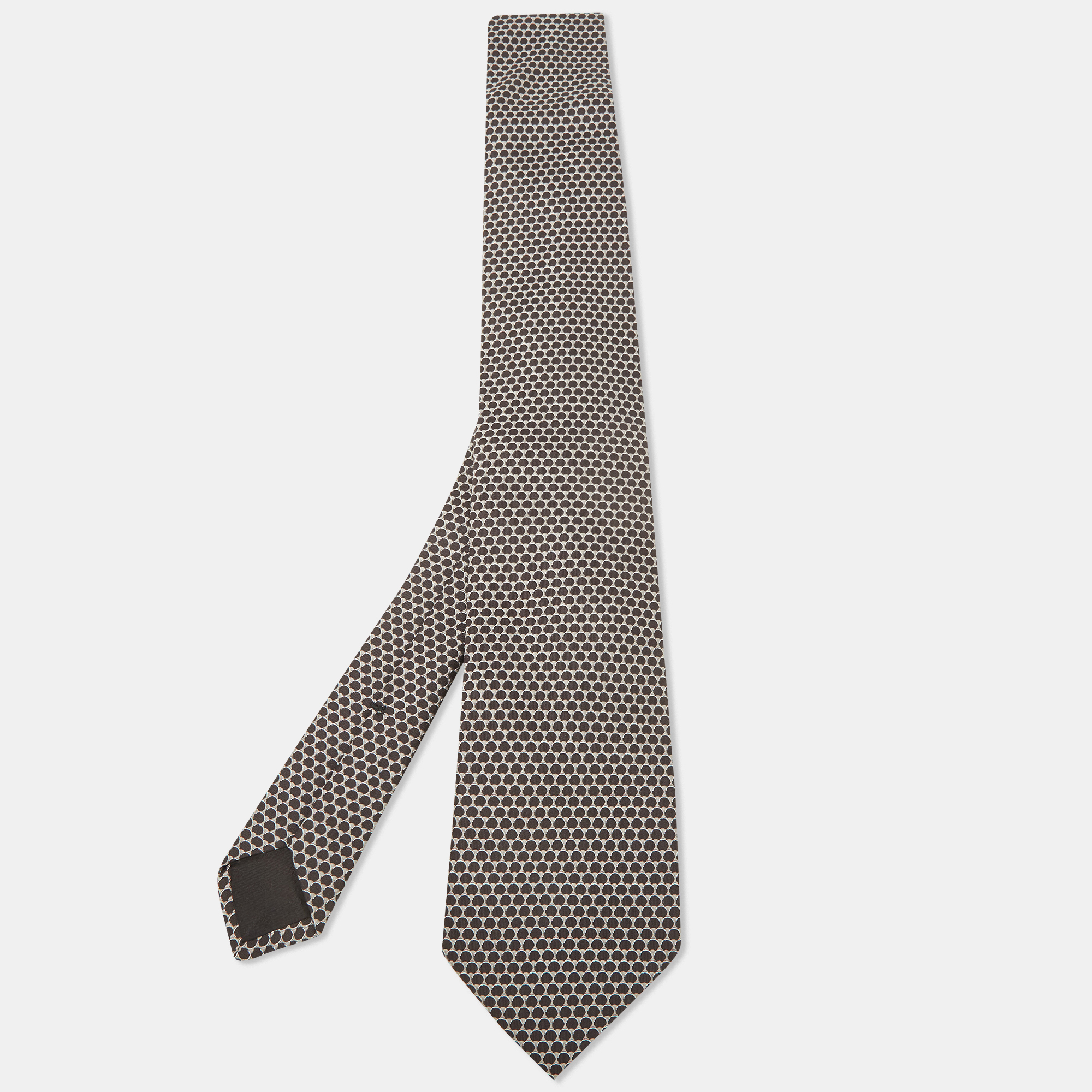 Pre-owned Gucci Black Patterned Silk Tie