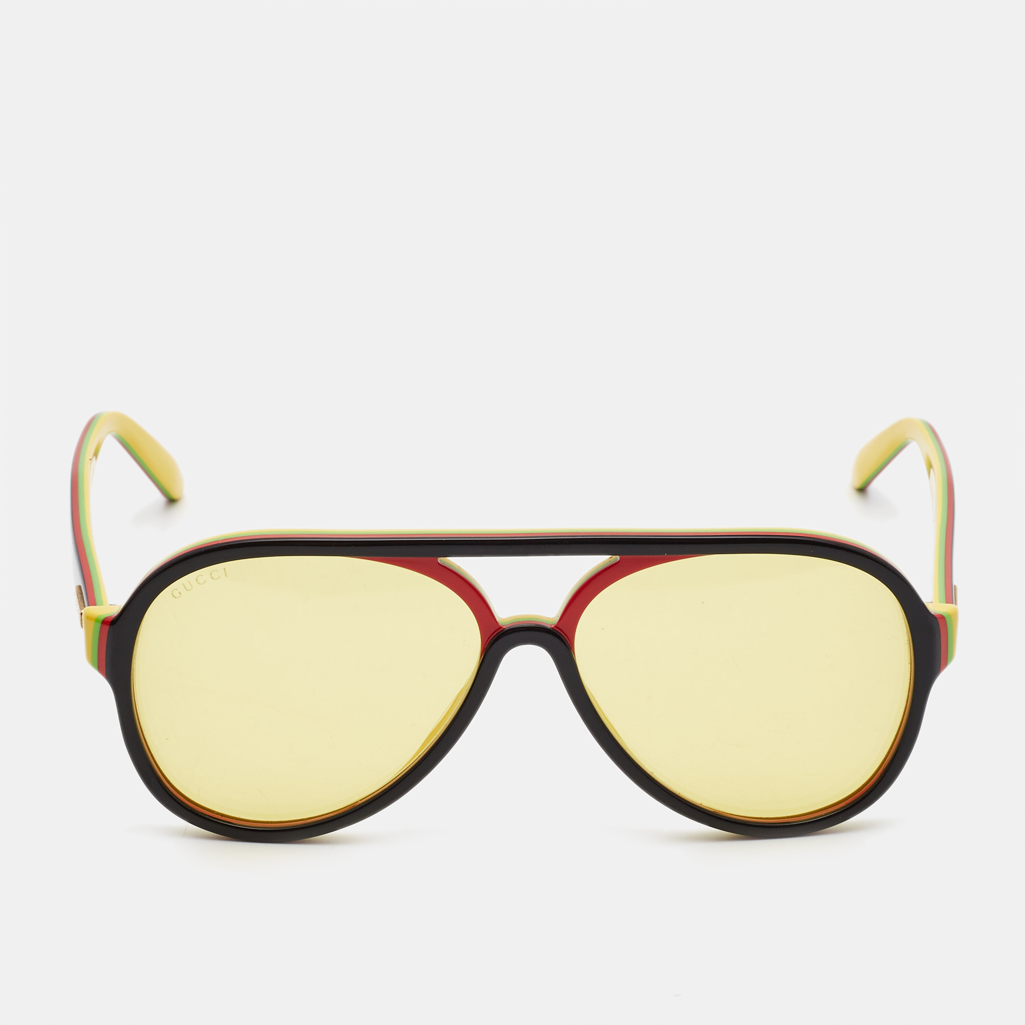 

Gucci Yellow/Multicolor Tinted GG0270S Pilot Sunglasses