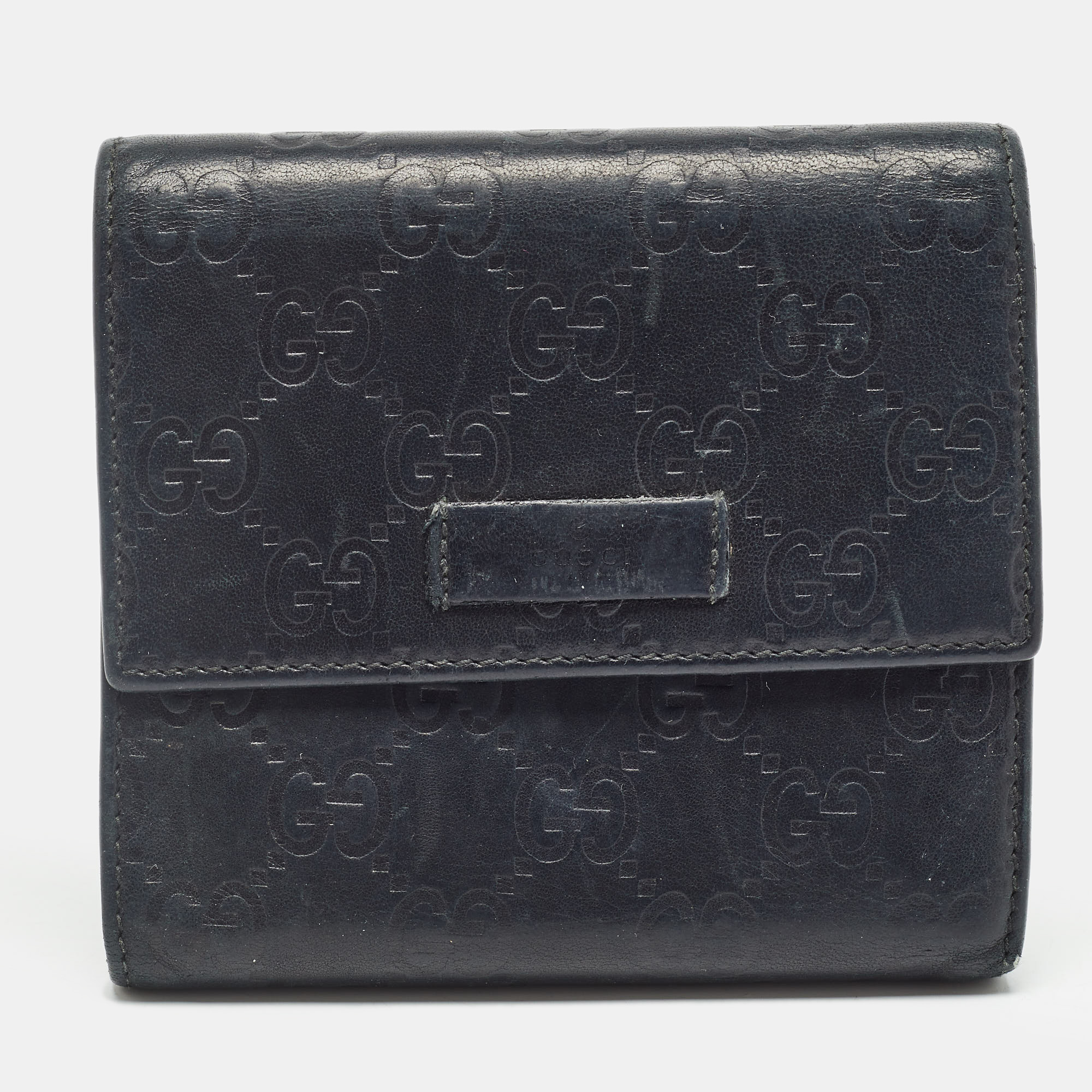 

Gucci Black Microguccissima Leather Logo Trifold Wallet