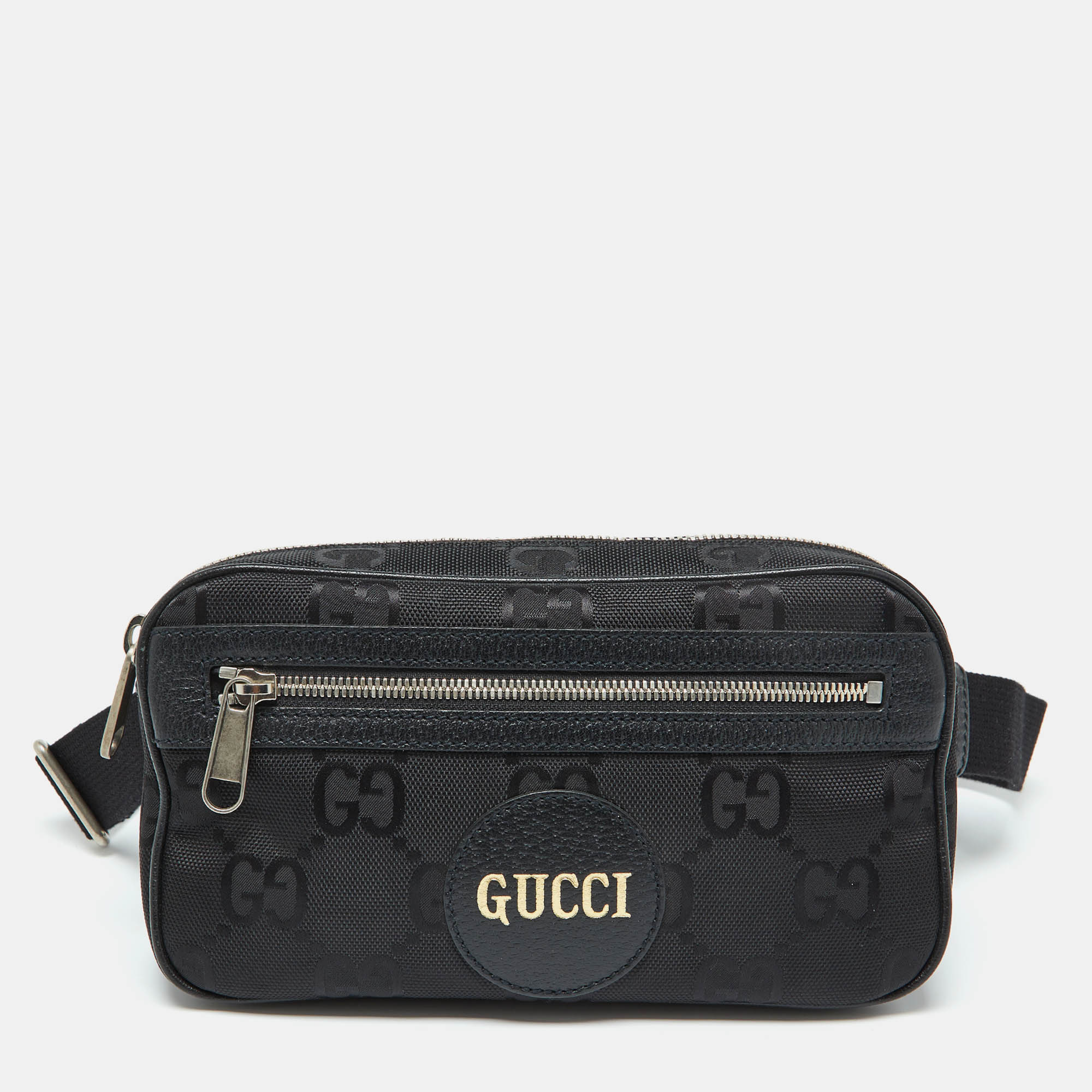 

Gucci Black GG Econyl Nylon and Leather Off the Grid Belt Bag