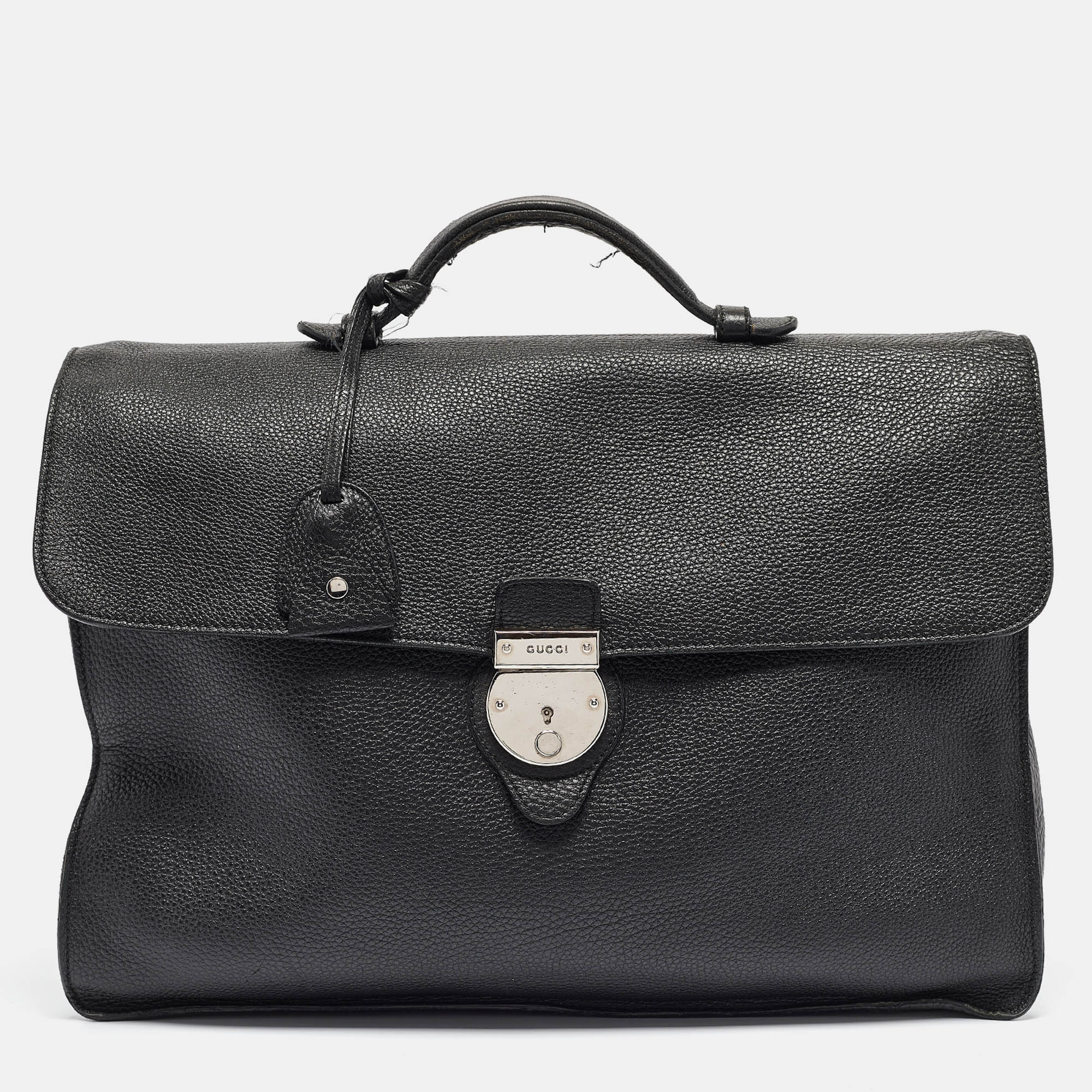 

Gucci Black Soft Leather Business Briefcase