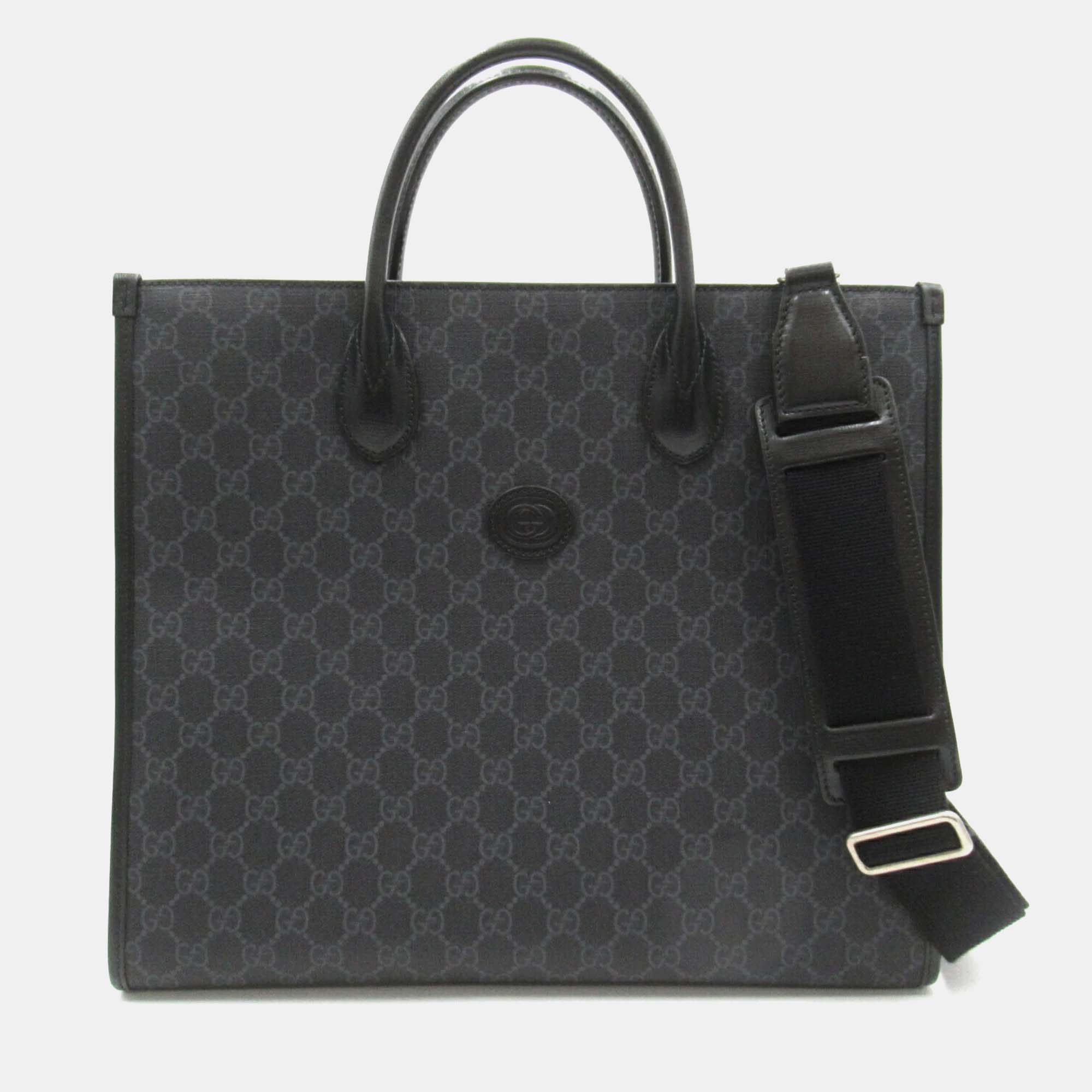 

Gucci Black Coated Canvas Interlocking G Bag