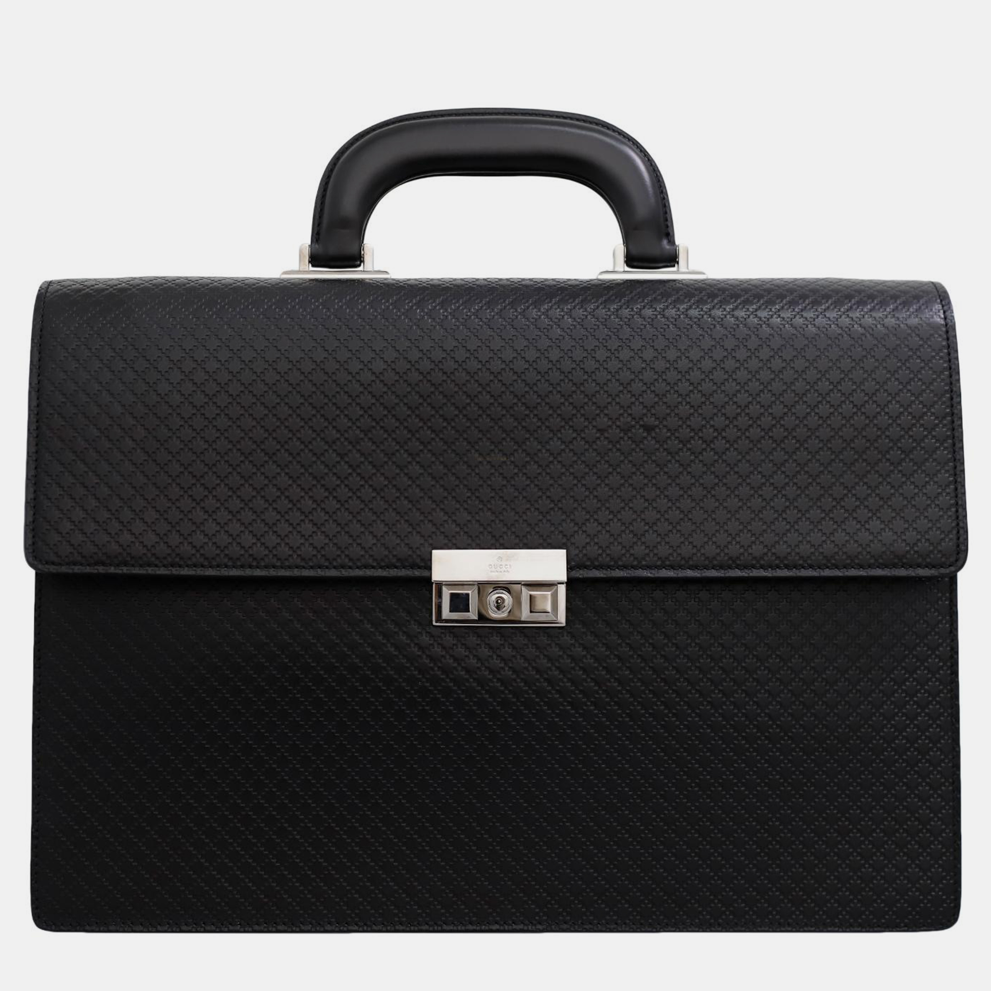 

Gucci Diamante Leather Briefcase, Black