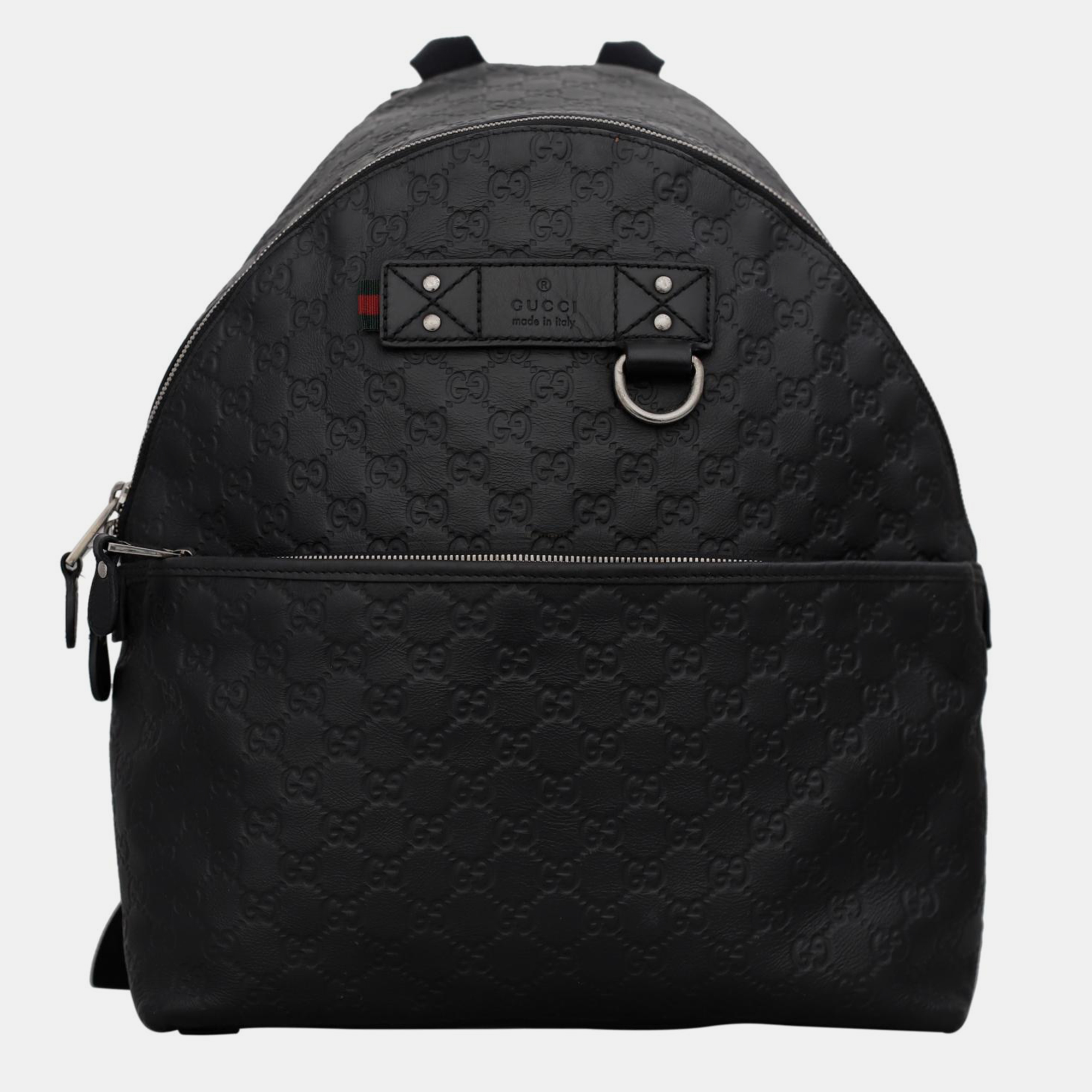 

Gucci Rubber Guccissima Leather Backpack, Black