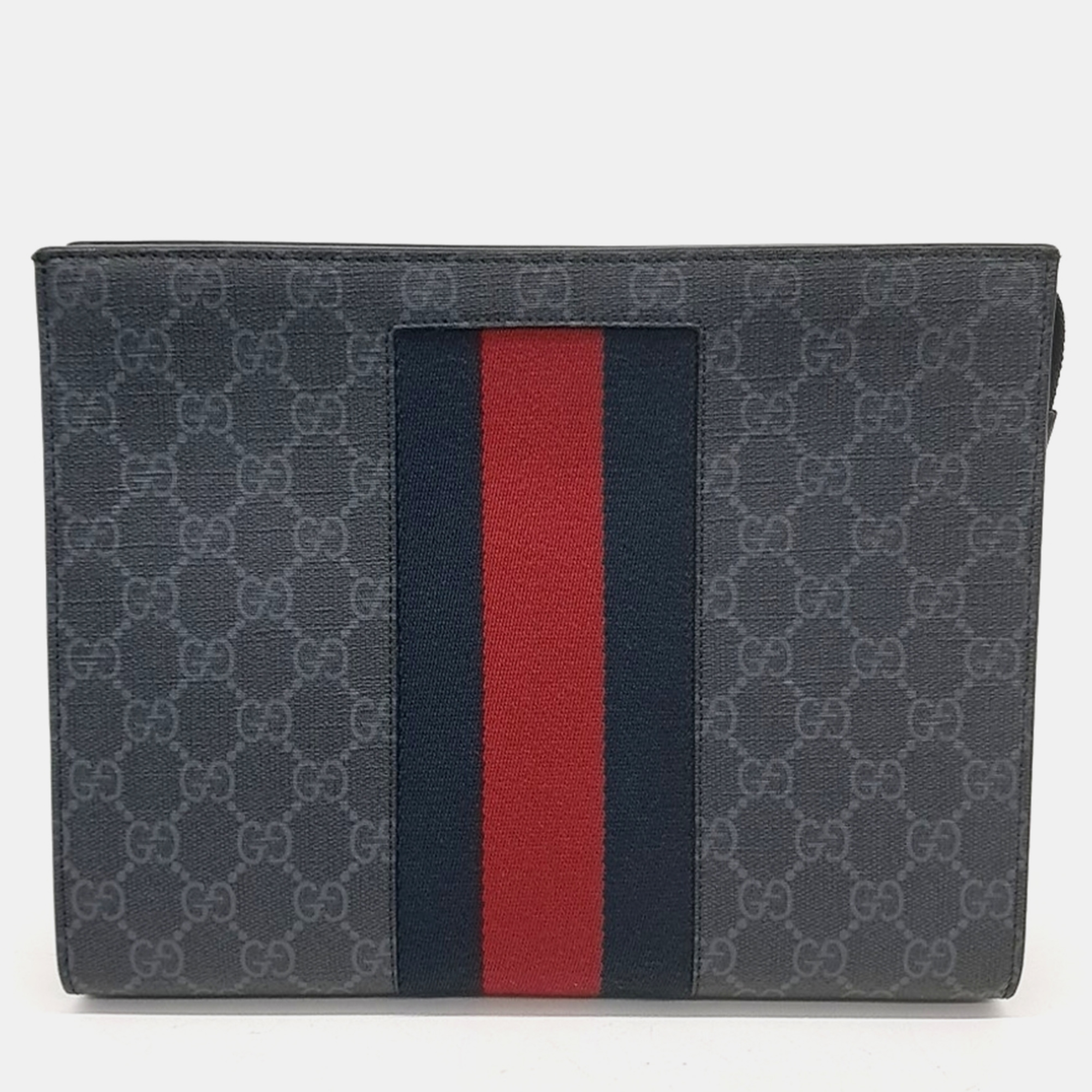 

Gucci GG Supreme Web Pouch, Grey