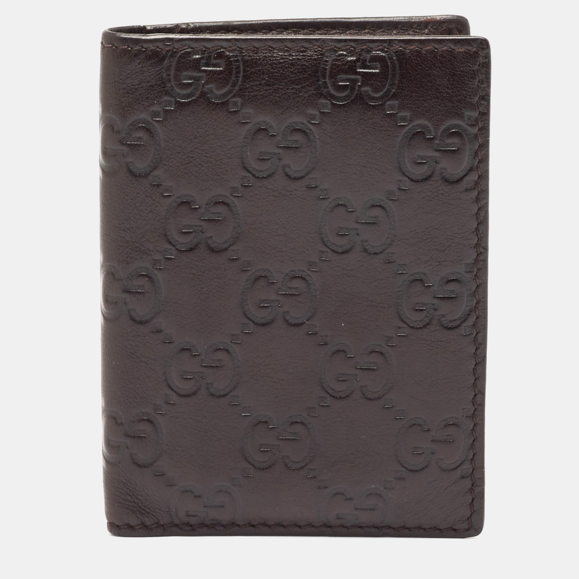 

Gucci Dark Brown Guccissima Leather Bifold Card Case