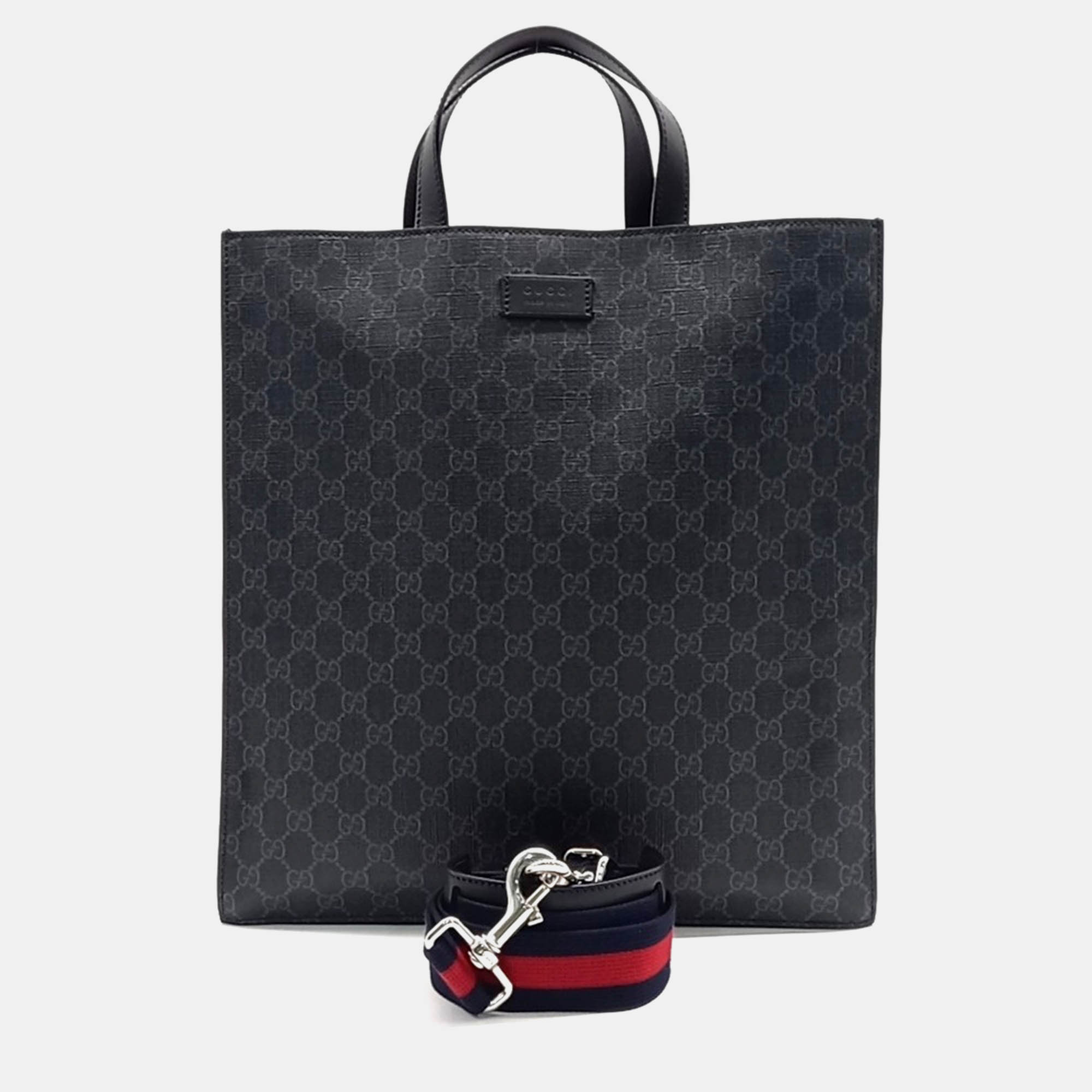 

Gucci Black PVC Gucci Soft GG Supreme Tote Bag